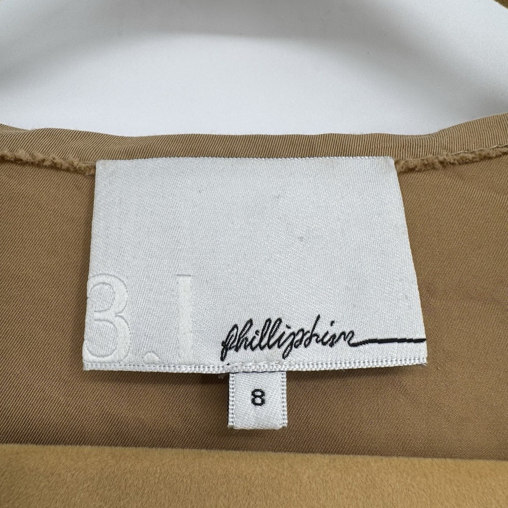 3.1 Phillip Lim Casual Mini Dress Women's 8 Khaki Cotton Blend Short Sleeve - Picture 6 of 9